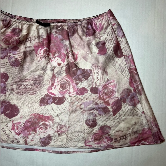 Cotton Candy La Floral Mini Slip Skirt Printed Dusty Rose Women’s Size Small - Picture 4 of 7